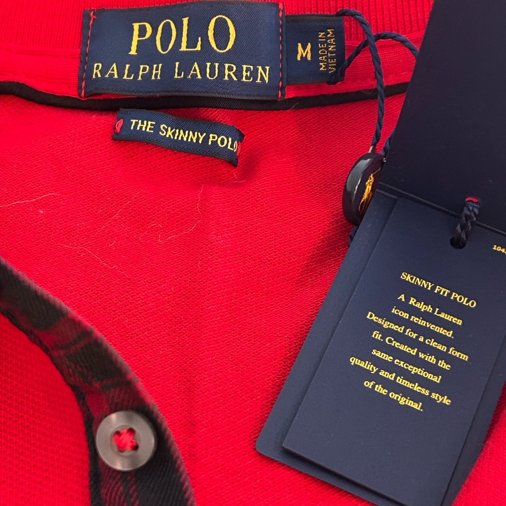 NWT Ralph Lauren POLO Skinny Fit Holiday Tartan in Cruise Red. Women’s M - Picture 5 of 10